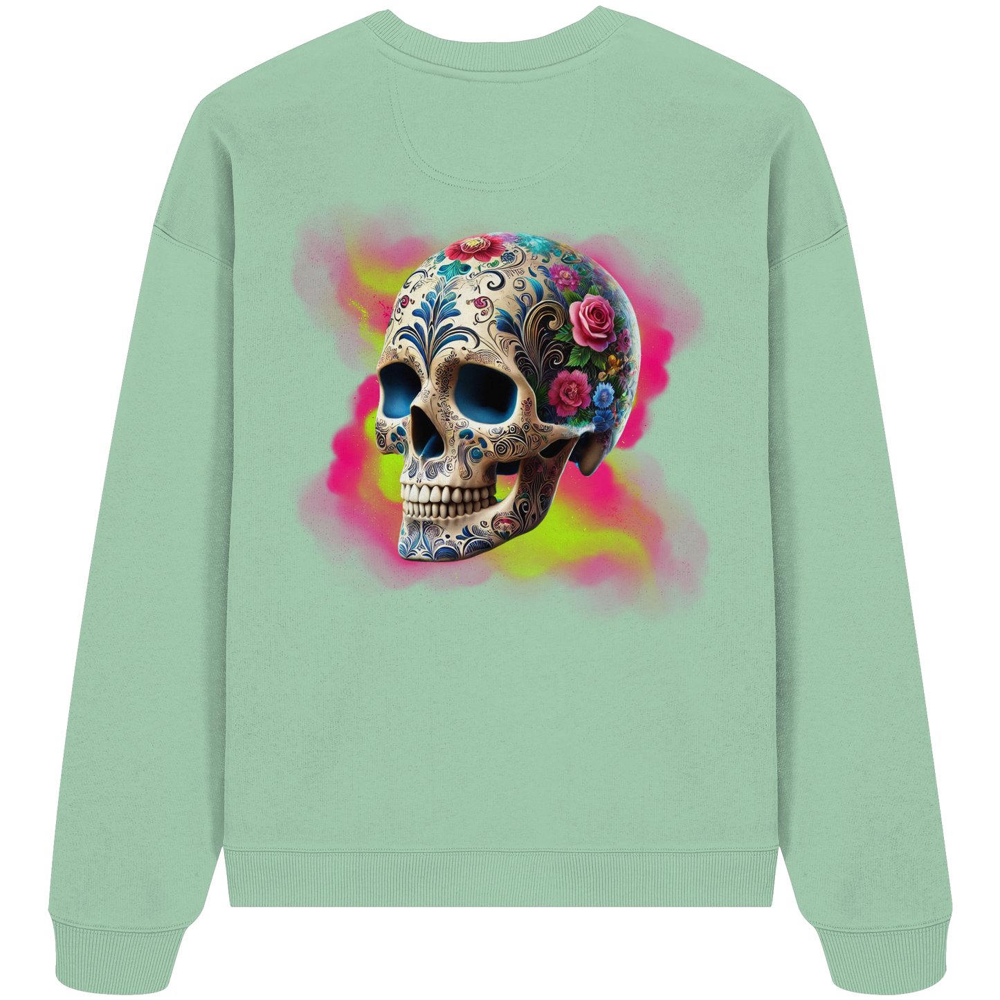 Floral Skull - Organic Oversized Sweatshirt