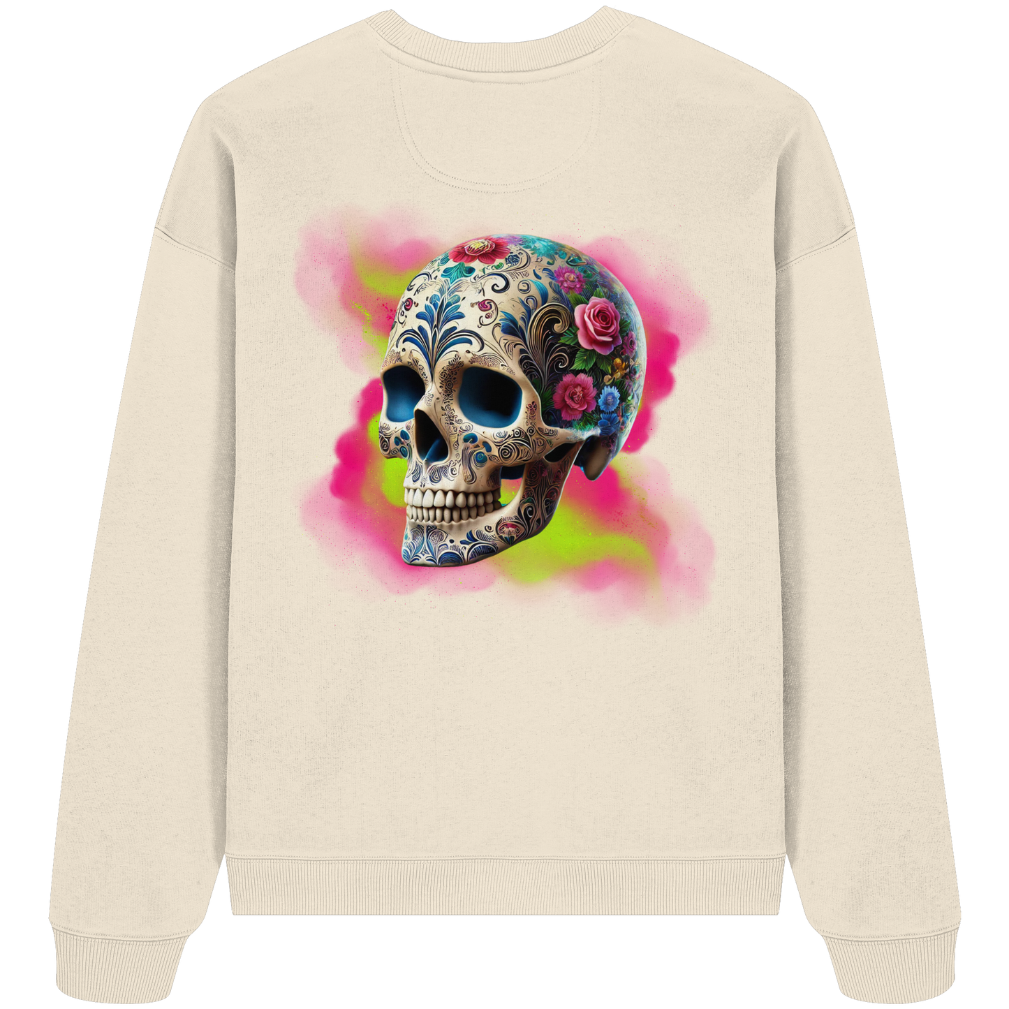 Floral Skull - Organic Oversized Sweatshirt