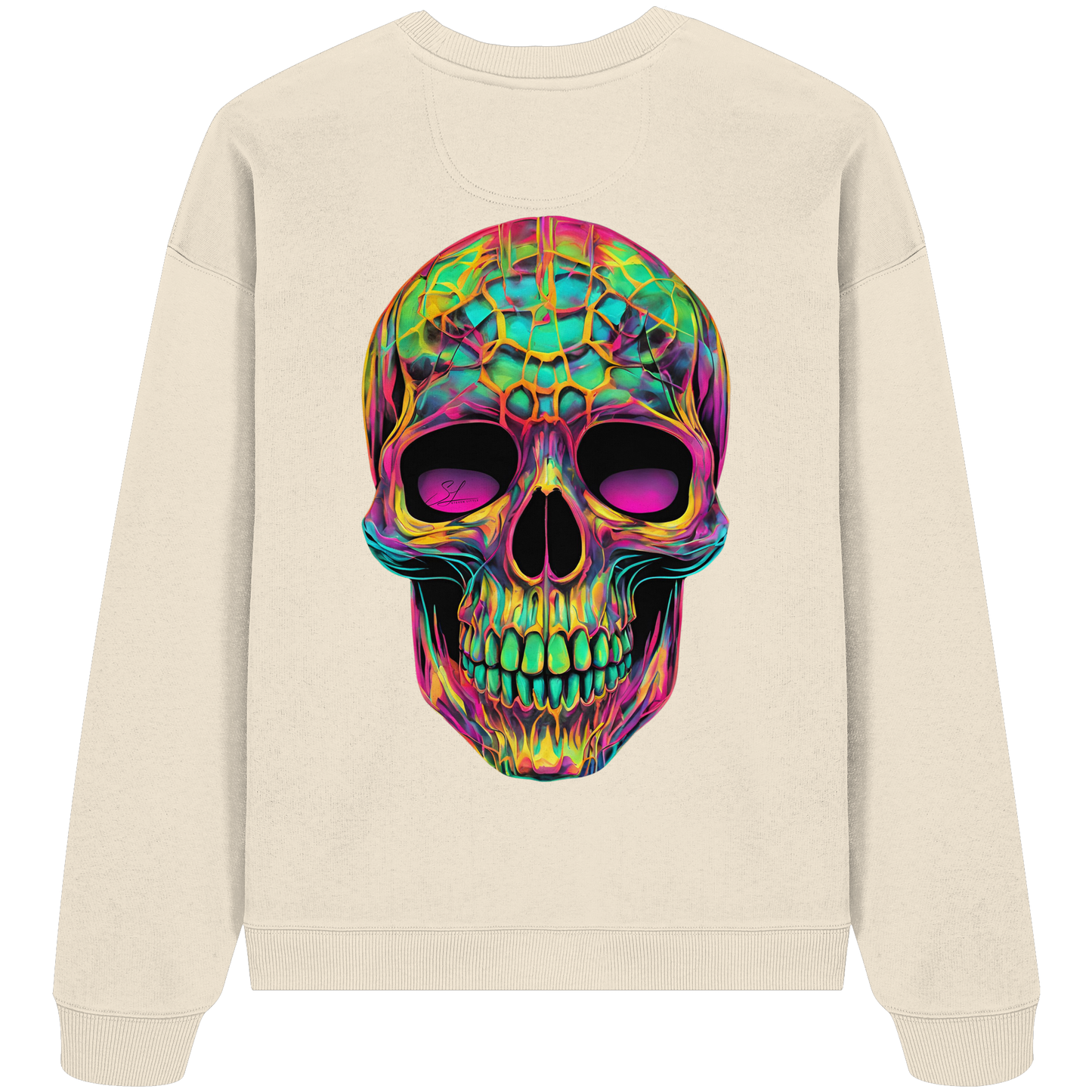 Psychedelic Skull - Organic Oversized Sweatshirt
