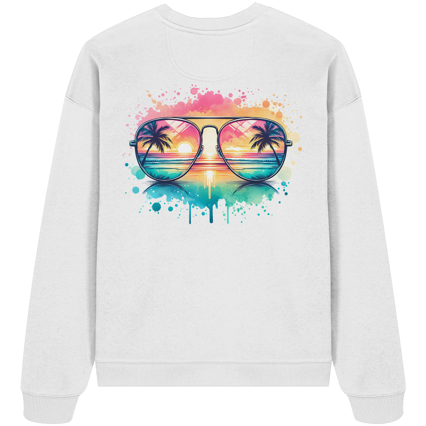 Tropical Sunset Glasses - Organic Oversized Sweatshirt