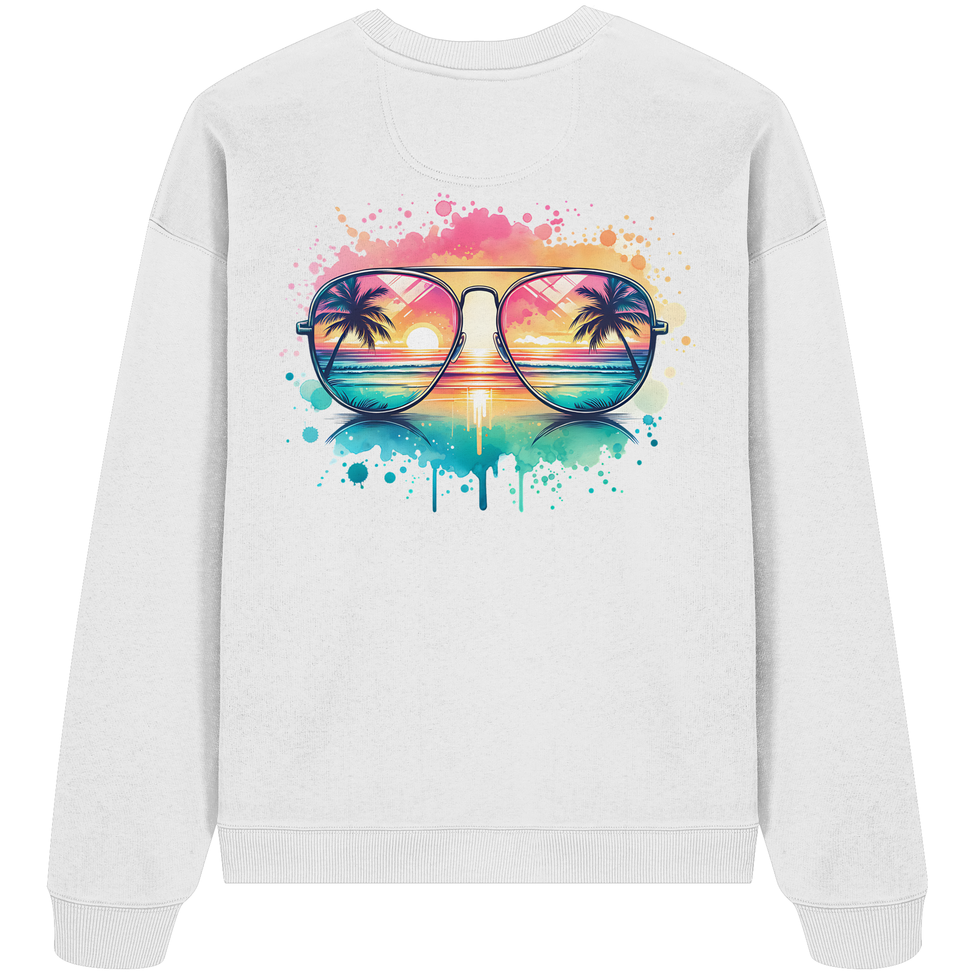 Tropical Sunset Glasses - Organic Oversize Sweatshirt