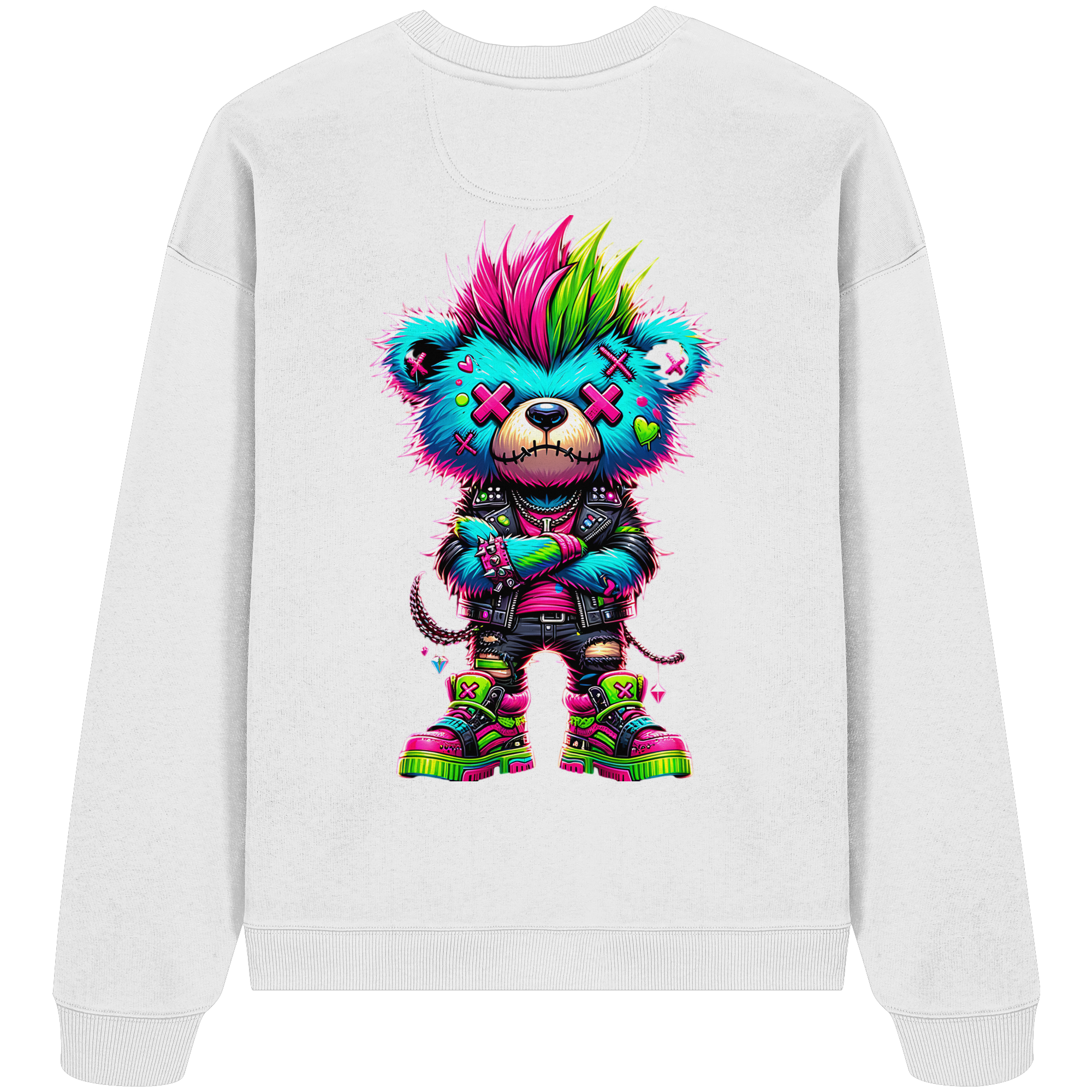 Punk Neon Teddy - Organic Oversize Sweatshirt