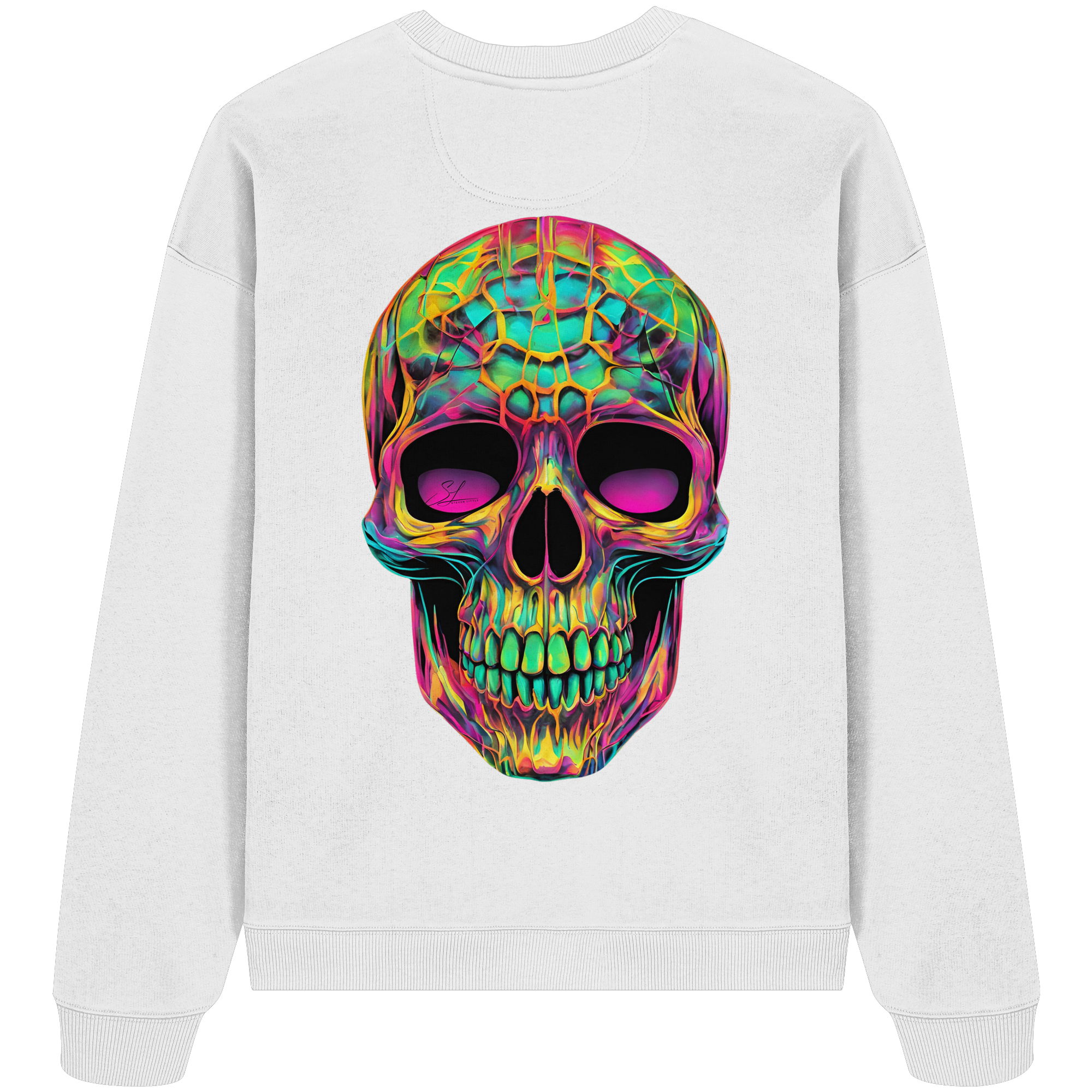Psychedelic Skull - Organic Oversize Sweatshirt