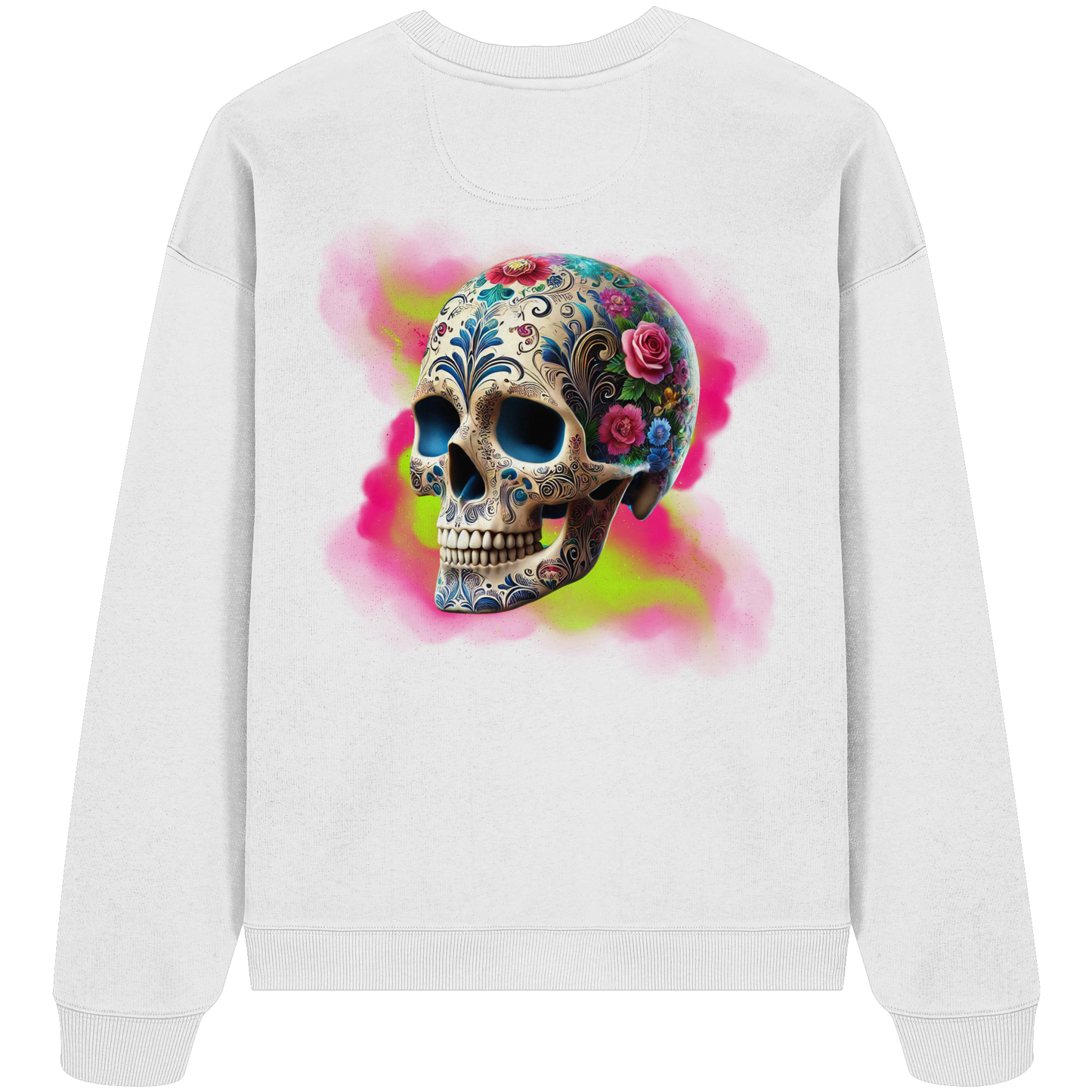 Floral Skull - Organic Oversized Sweatshirt