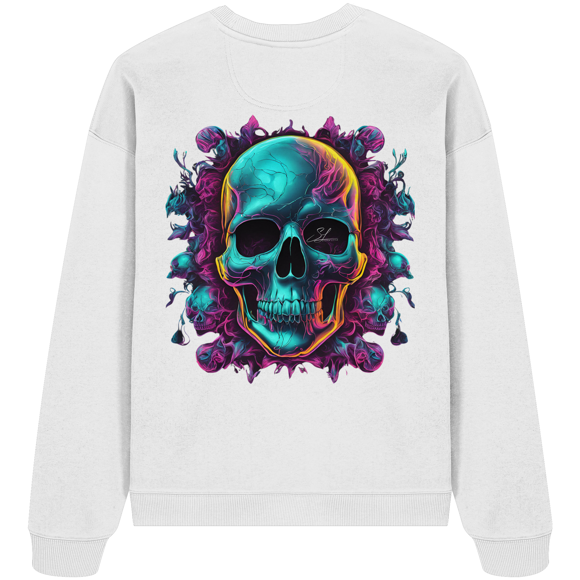 Sweat-shirt oversize bio motif crâne galactique