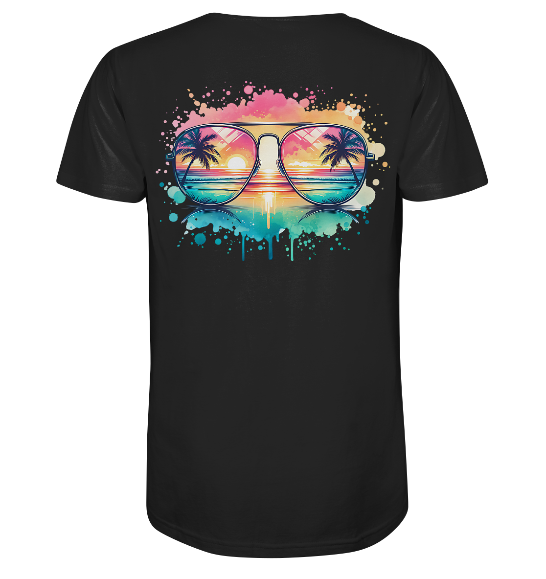 Tropical Sunset Glasses - Organic Shirt