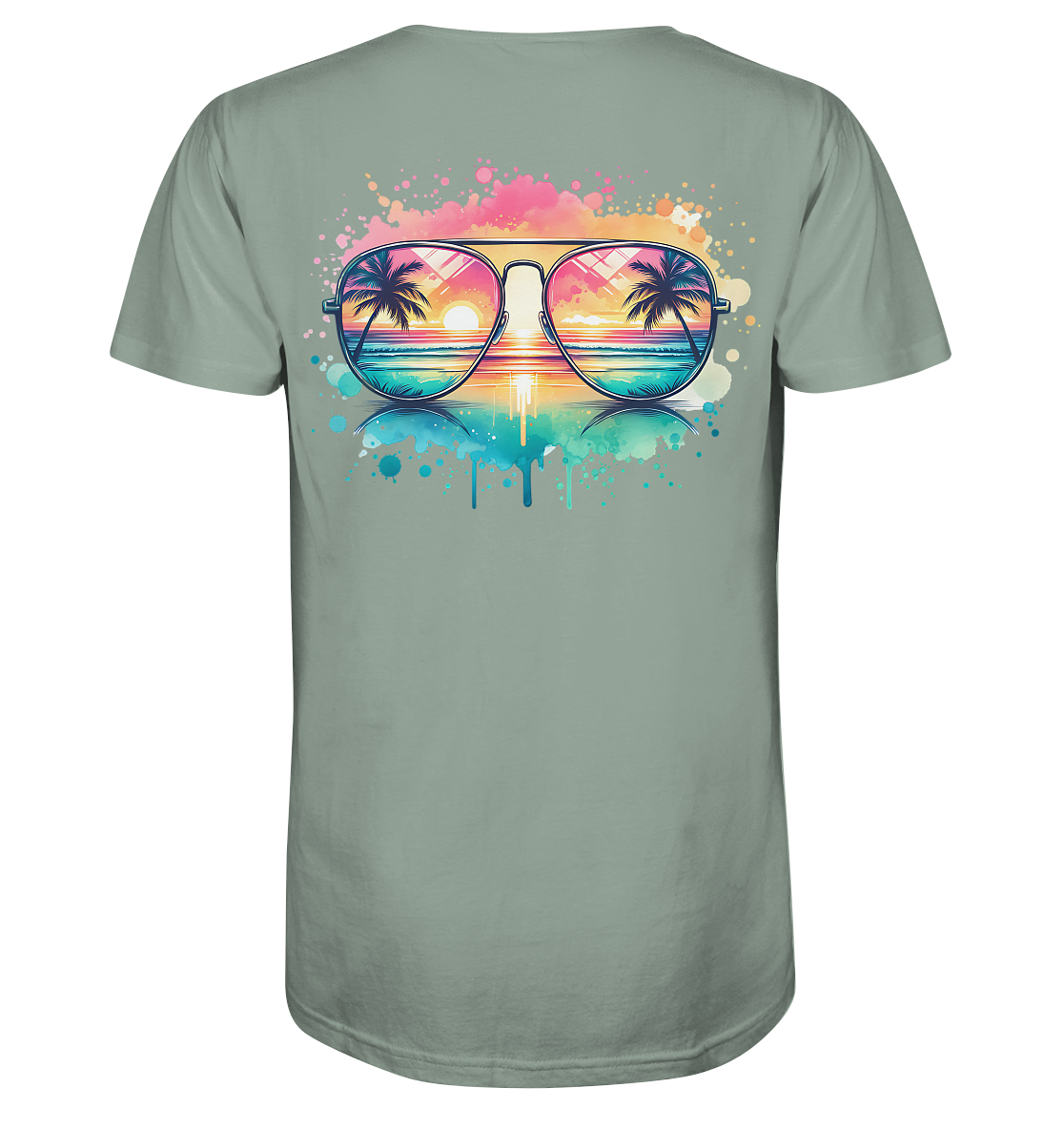 Tropical Sunset Glasses - Organic Shirt