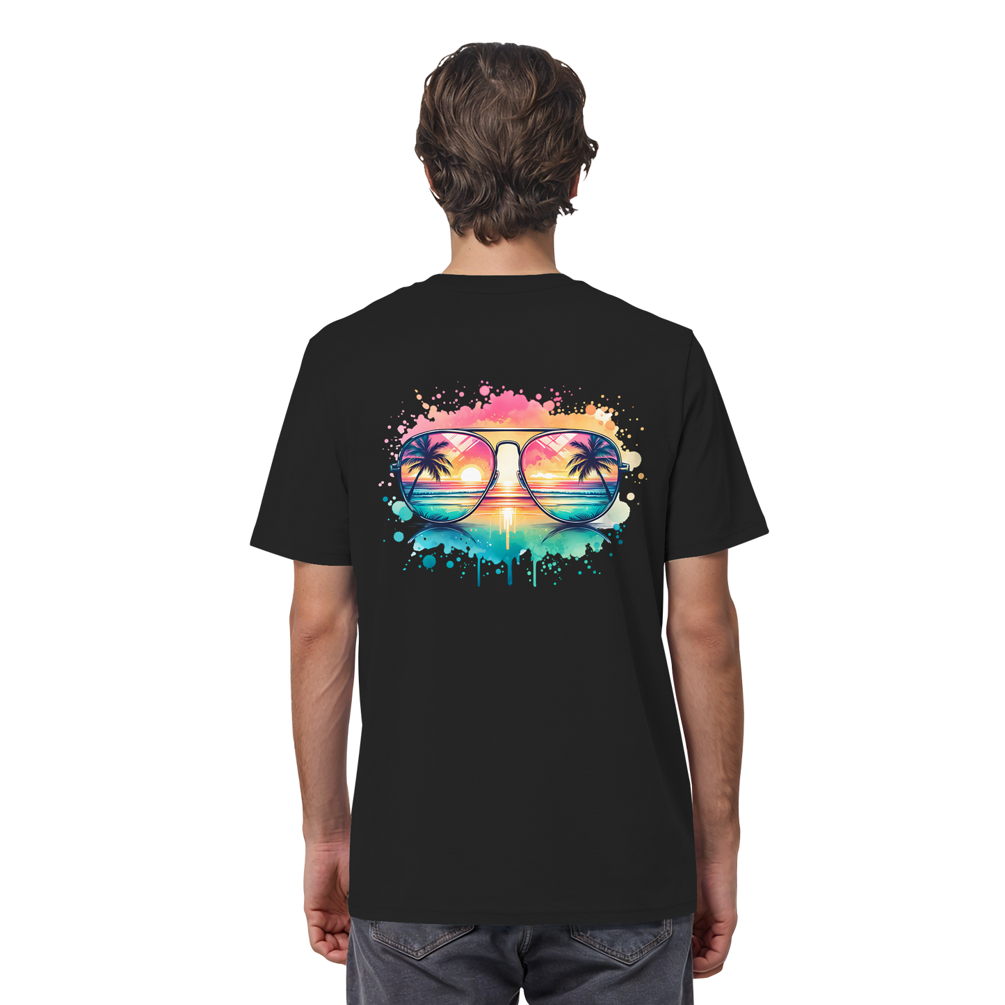 Tropical Sunset Glasses - Organic Shirt