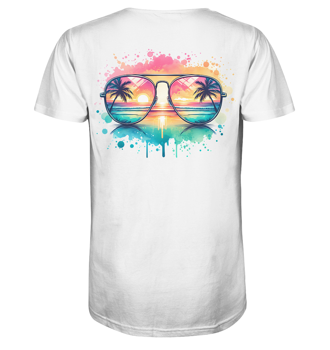 Tropical Sunset Glasses - Organic Shirt