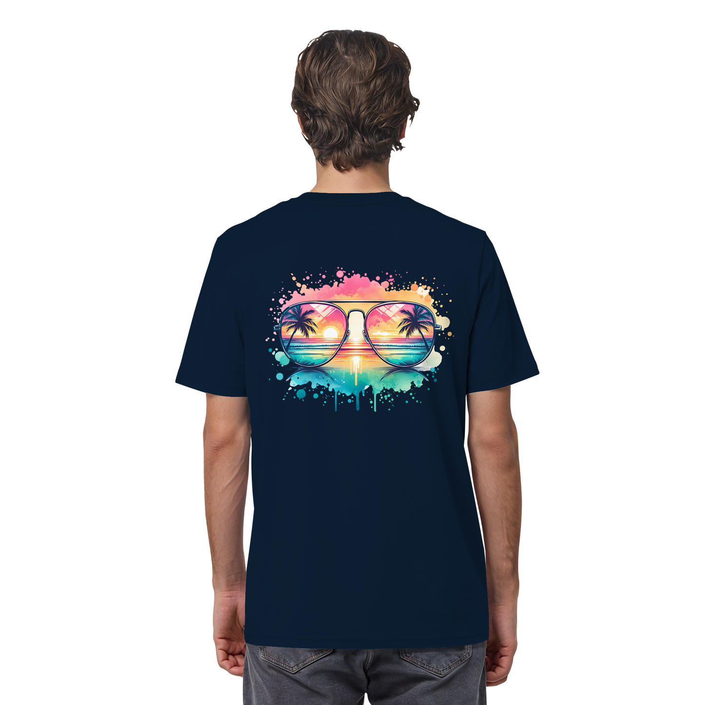 Tropical Sunset Glasses - Organic Shirt