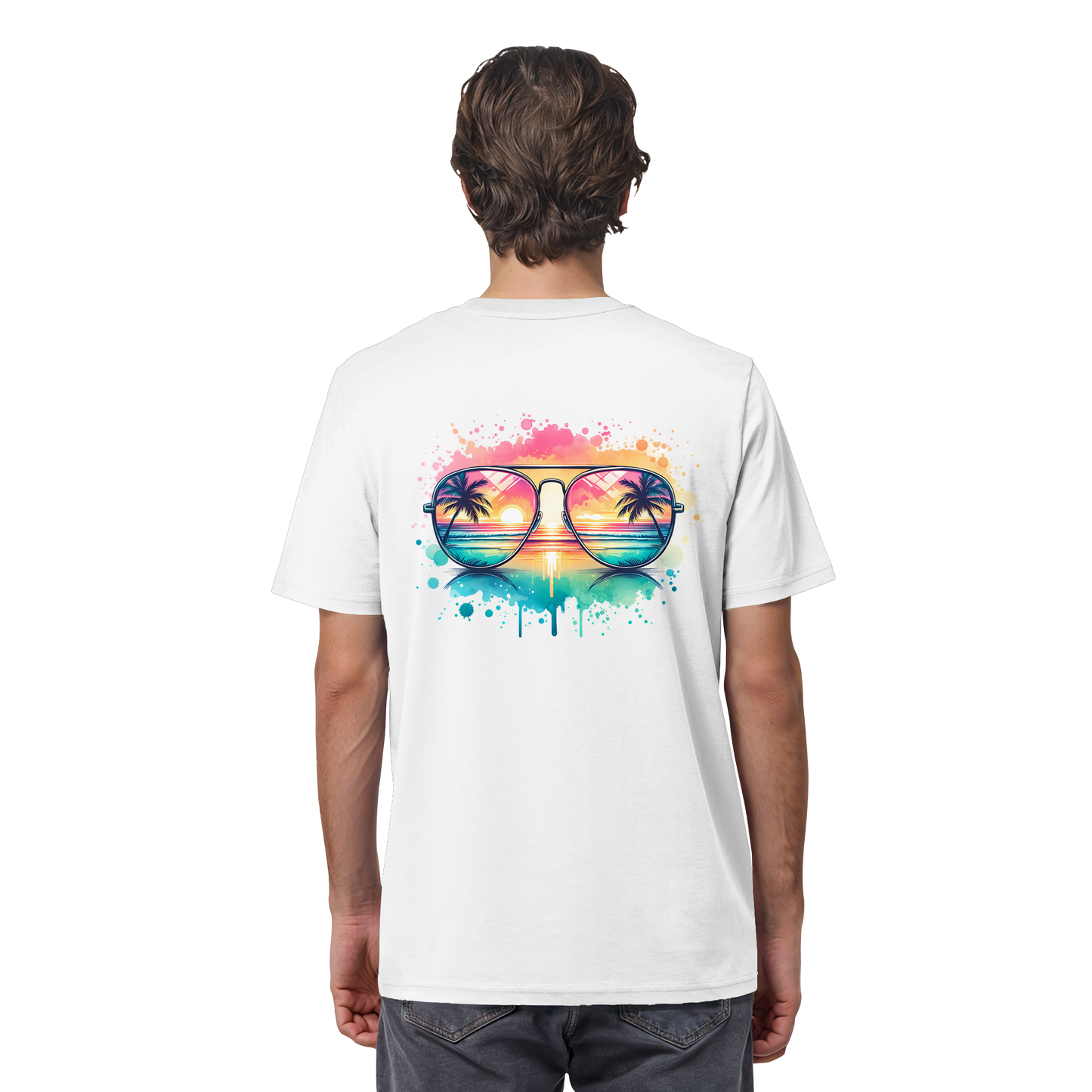 Tropical Sunset Glasses - Organic Shirt