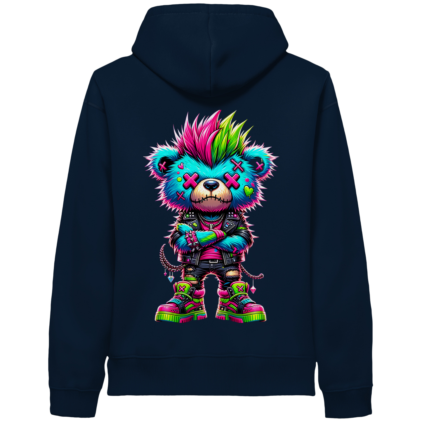 Punk Neon Teddy - Organic Hoodie