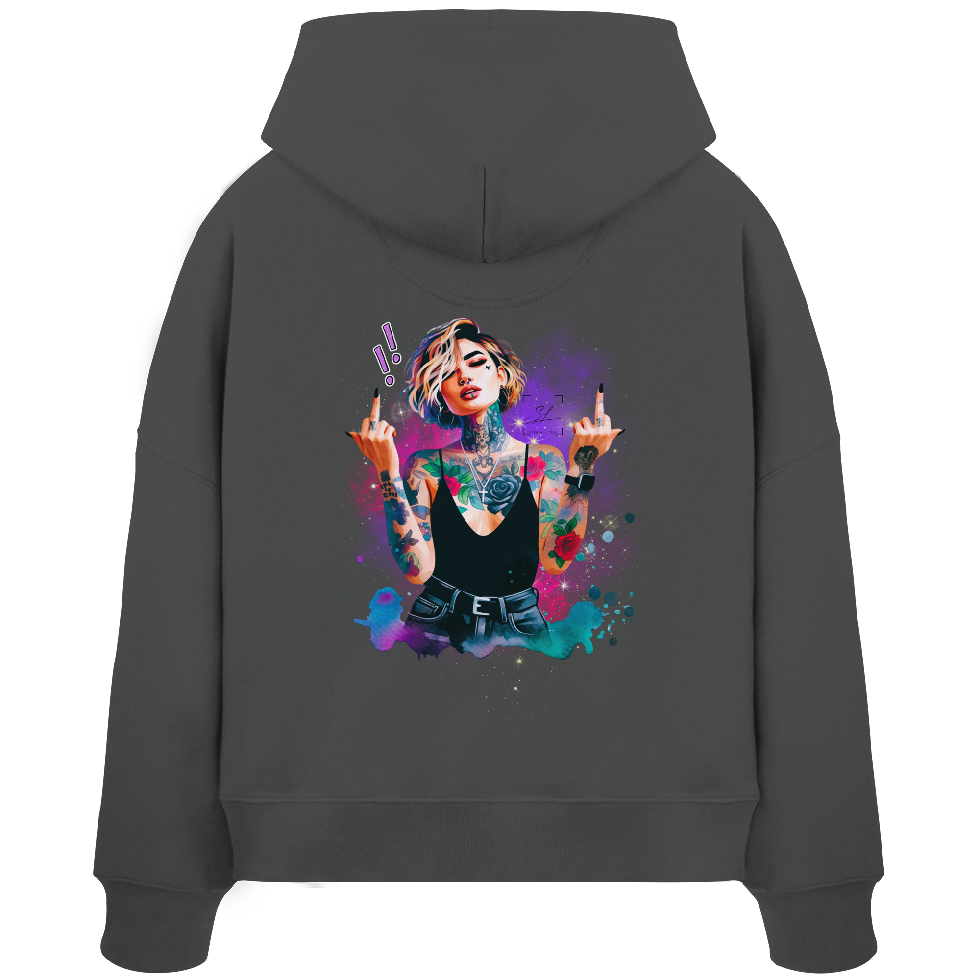 Rebel Rose - Sweat à capuche Boxcut bio pour femme