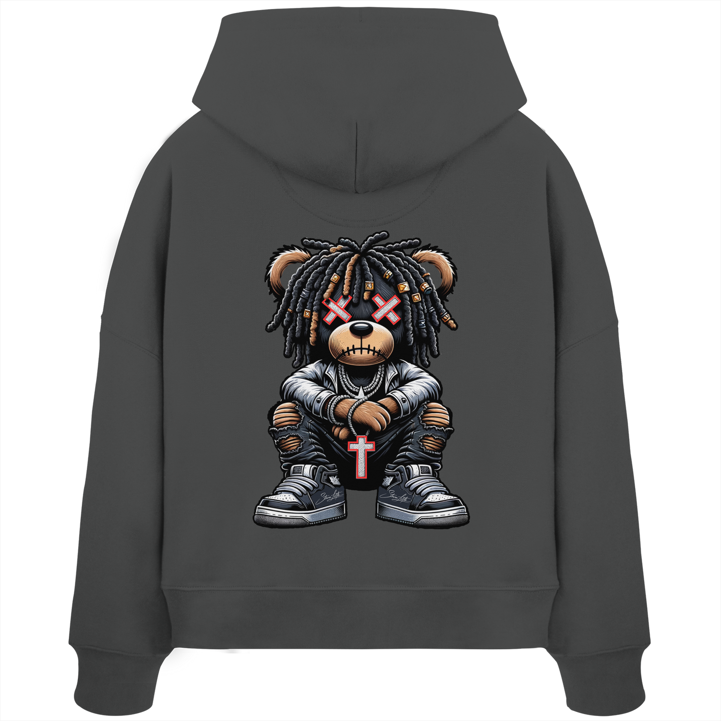 Badass Teddy - Womens Organic Boxcut Hoodie