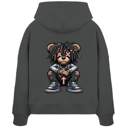 Badass Teddy - Womens Organic Boxcut Hoodie