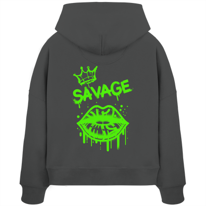 Kiss of Attitude - Womens Organic Boxcut Hoodie