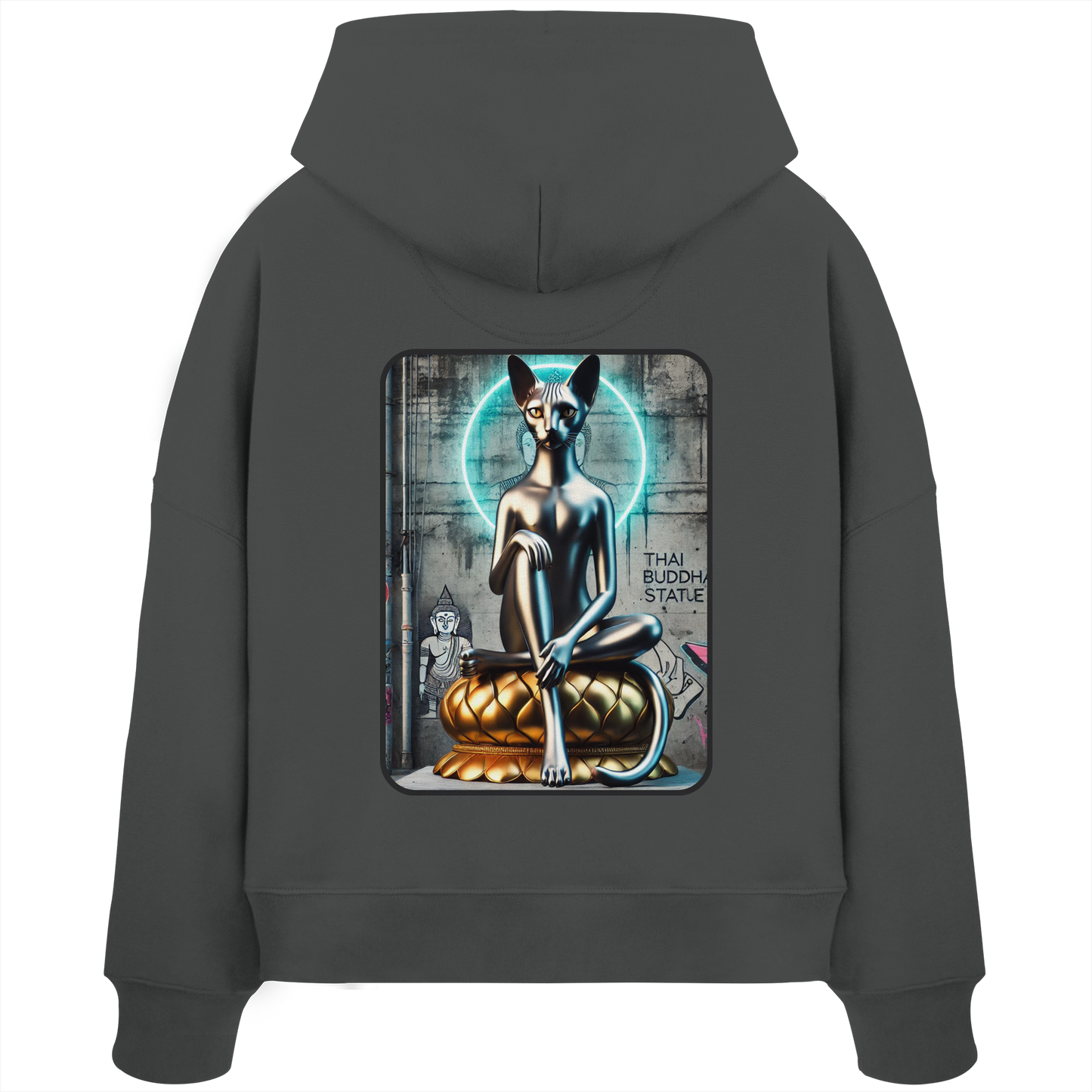 Mystic Cat - Sweat à capuche bio Boxcut pour femme