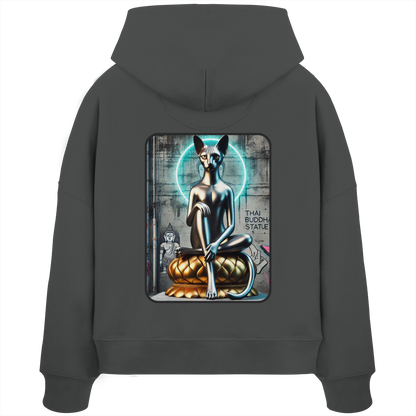 Mystic Cat - Sweat à capuche bio Boxcut pour femme