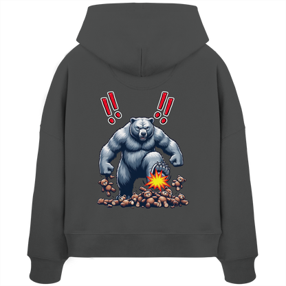 Teddy Terror - Womens Organic Boxcut Hoodie