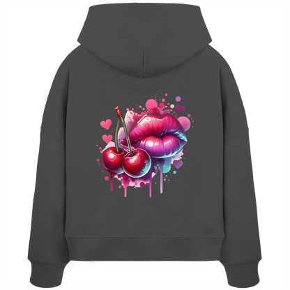 Cherry Kiss - Womens Organic Boxcut Hoodie