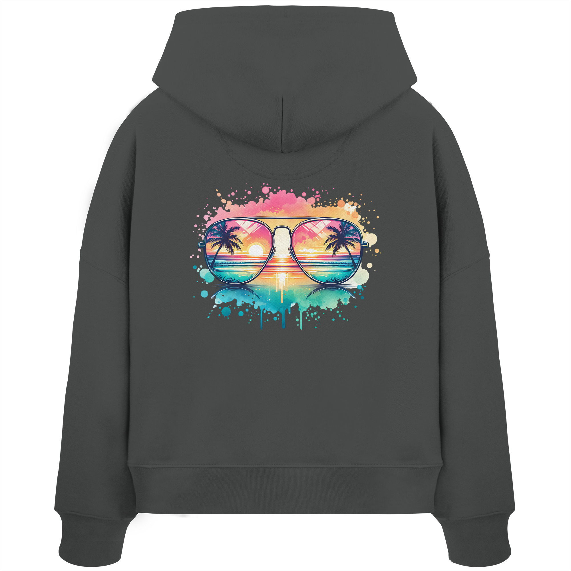 Tropical Sunset Glasses - Womens Organic Boxcut Hoodie