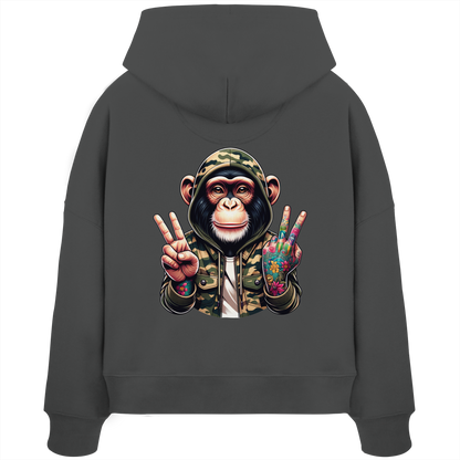 Jungle Ink Monkey - Womens Organic Boxcut Hoodie