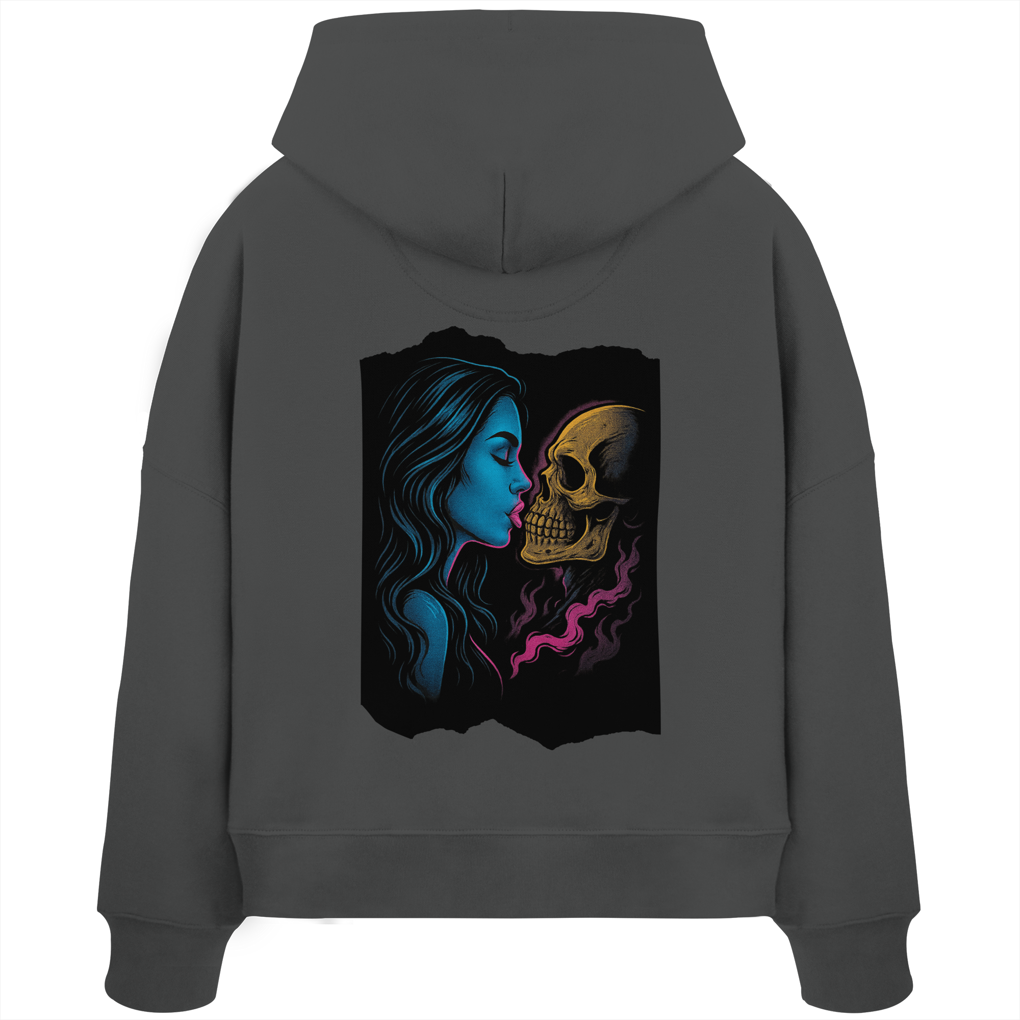 Kissing Skull - Womens Organic Boxcut Hoodie