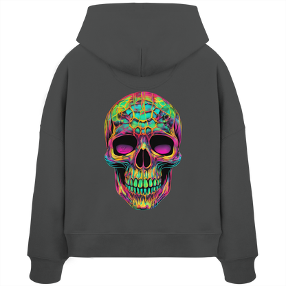Psychedelic Skull - Womens Organic Boxcut Hoodie