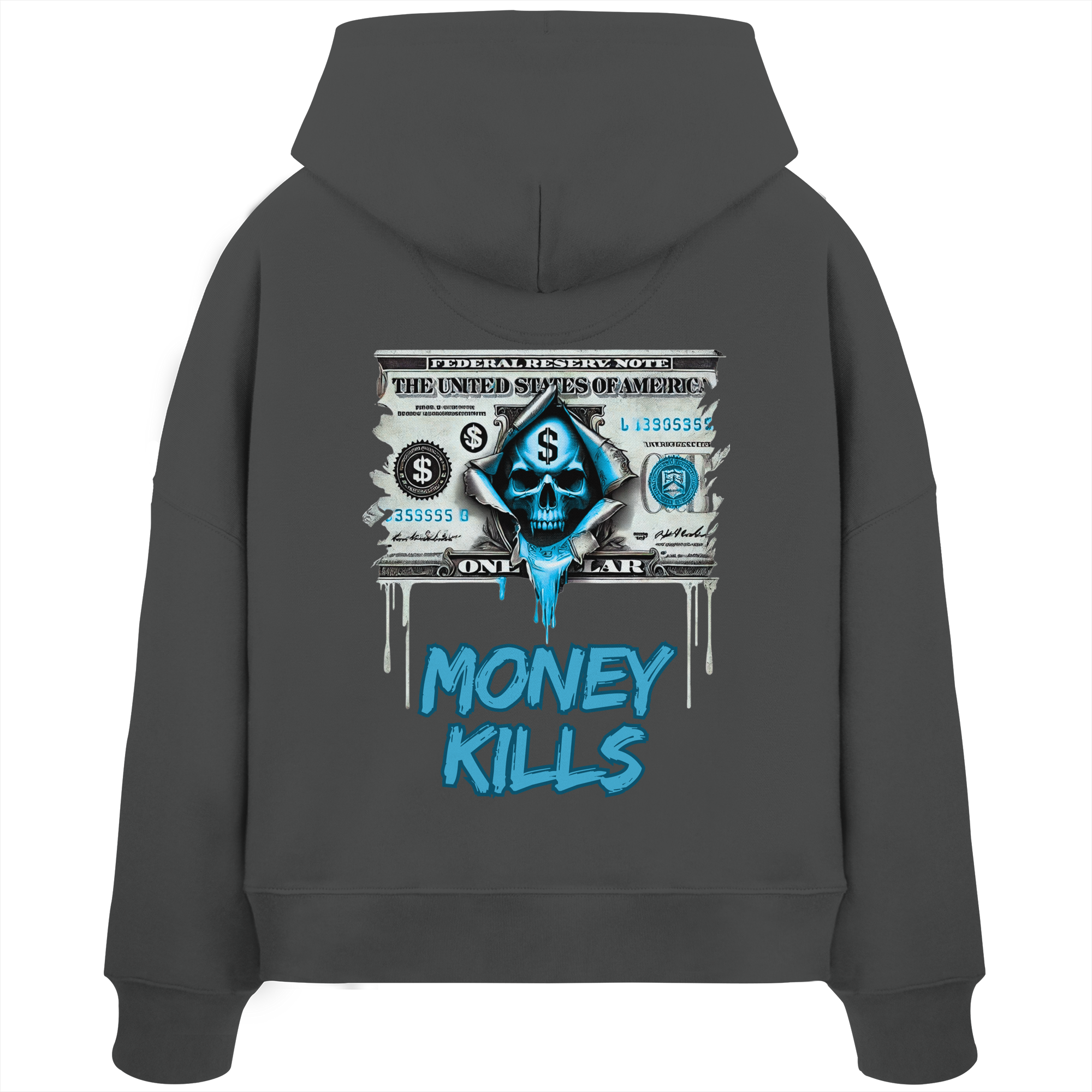 Money Kills - Sweat à capuche bio Boxcut pour femme