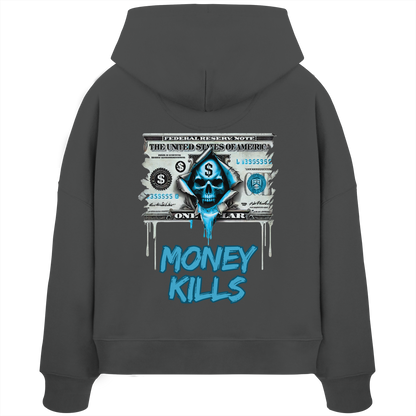 Money Kills - Womens Organic Boxcut Hoodie