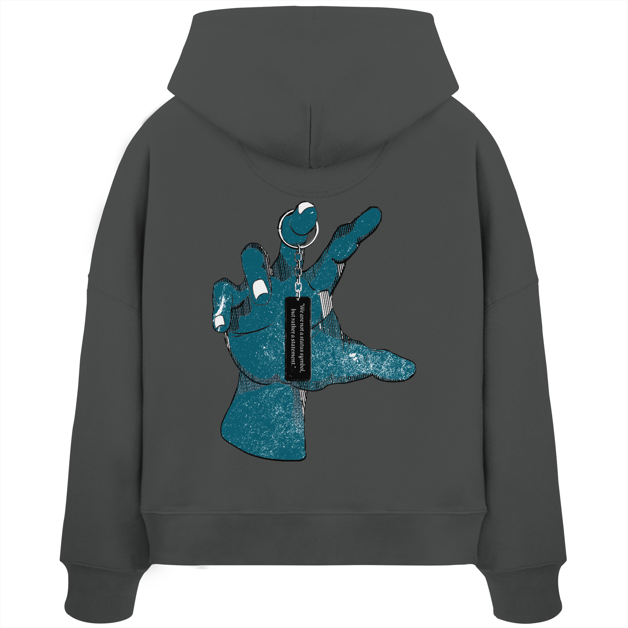 Statement Hand - Sweat à capuche bio Boxcut pour femme