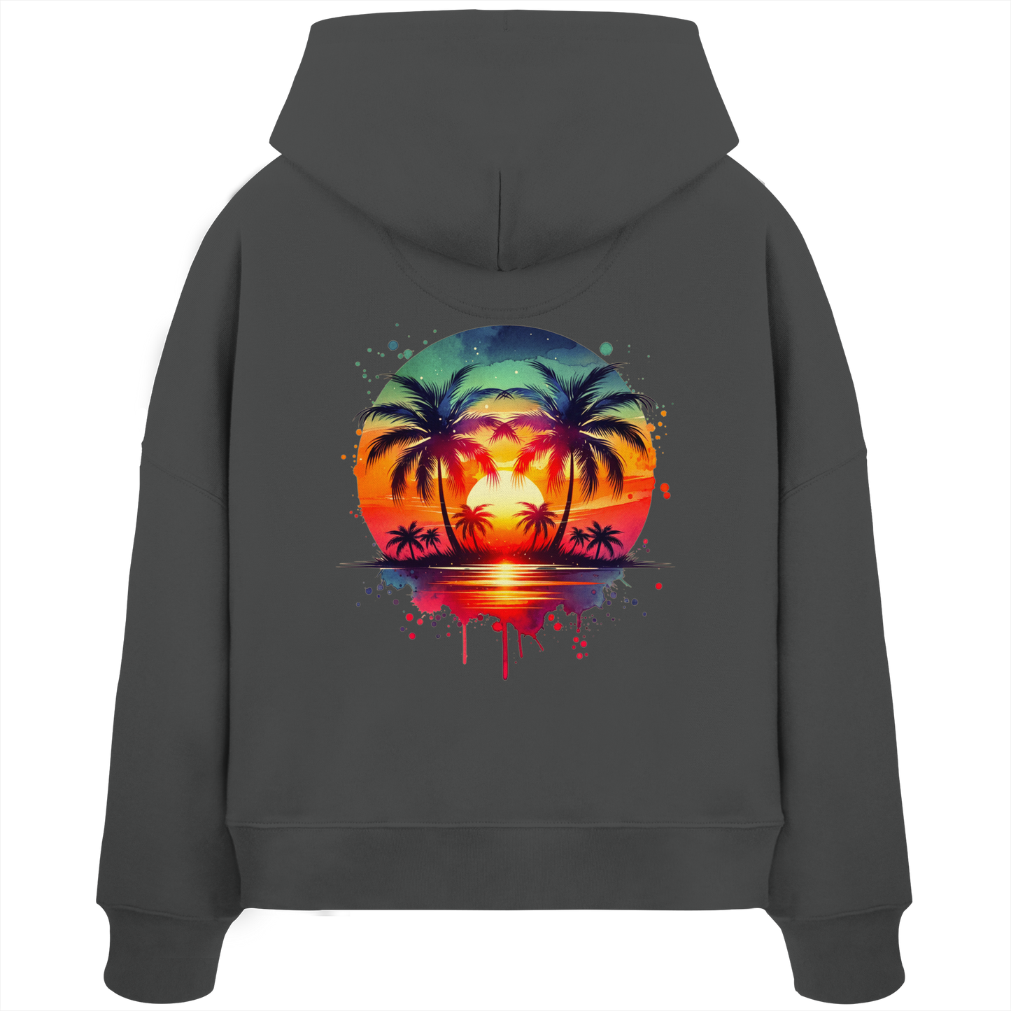 Tropical Sunset - Womens Organic Boxcut Hoodie