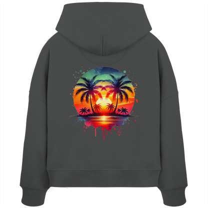 Tropical Sunset - Womens Organic Boxcut Hoodie