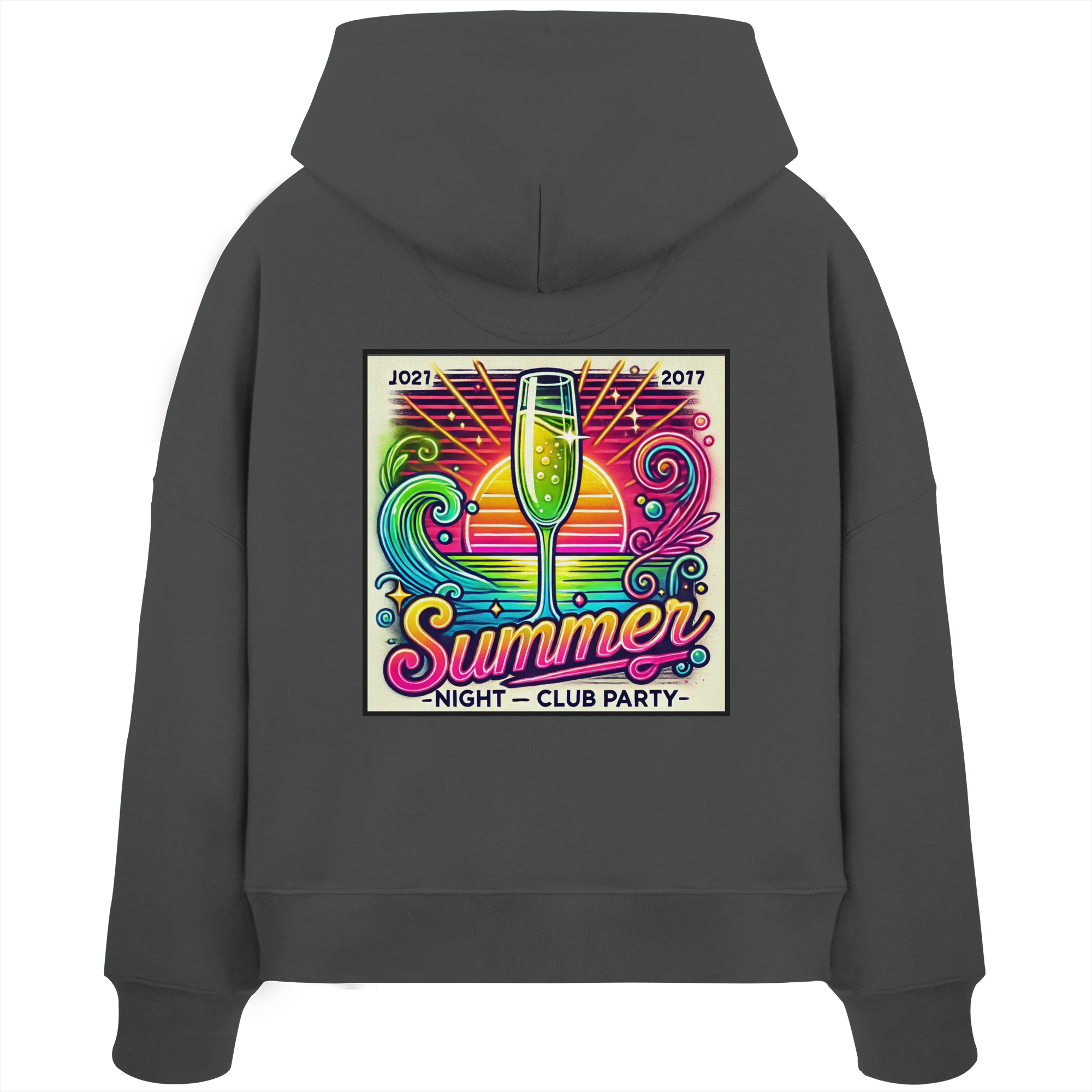 Summer Party Vibes - Womens Organic Boxcut Hoodie