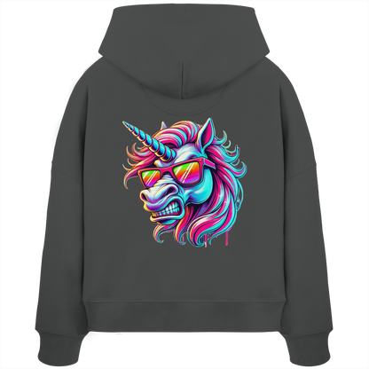 Funky Unicorn - Womens Organic Boxcut Hoodie