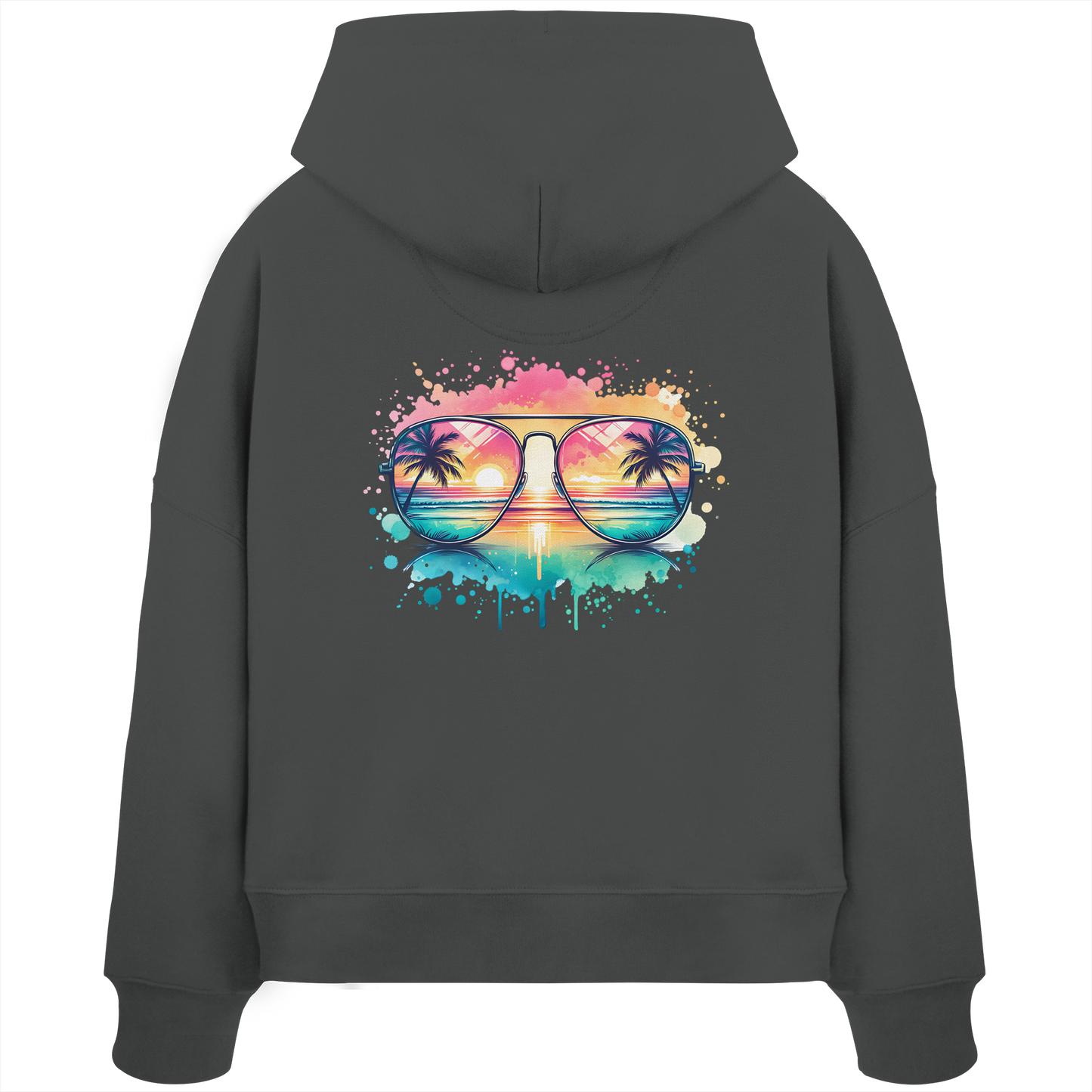 Tropical Sunset Glasses - Womens Organic Boxcut Hoodie
