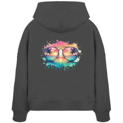 Tropical Sunset Glasses - Womens Organic Boxcut Hoodie