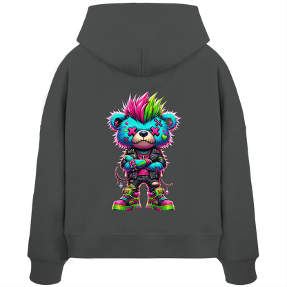 Punk Neon Teddy - Womens Organic Boxcut Hoodie