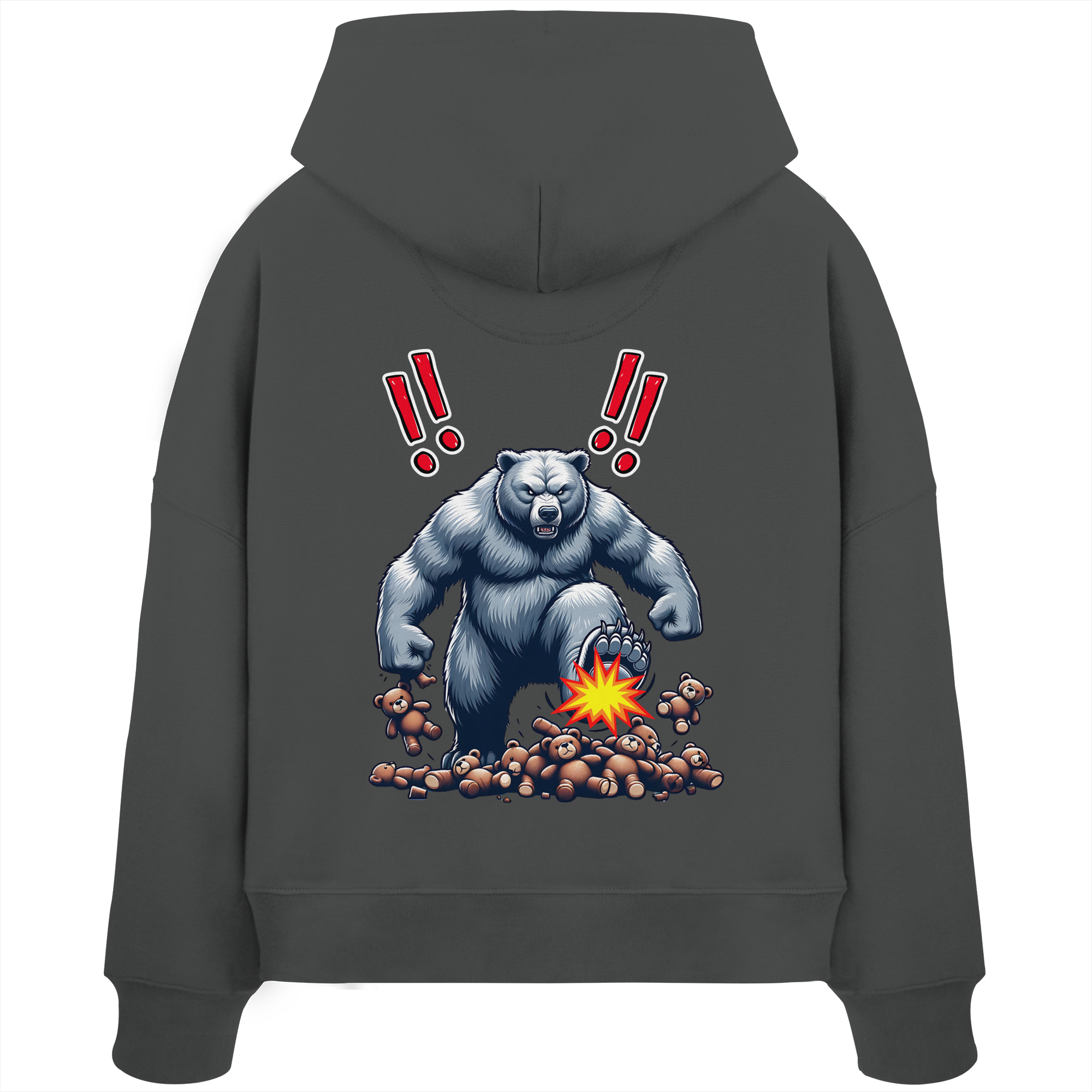 Teddy Terror - Womens Organic Boxcut Hoodie