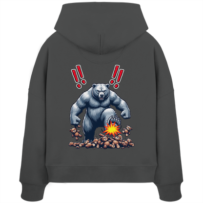 Teddy Terror - Womens Organic Boxcut Hoodie