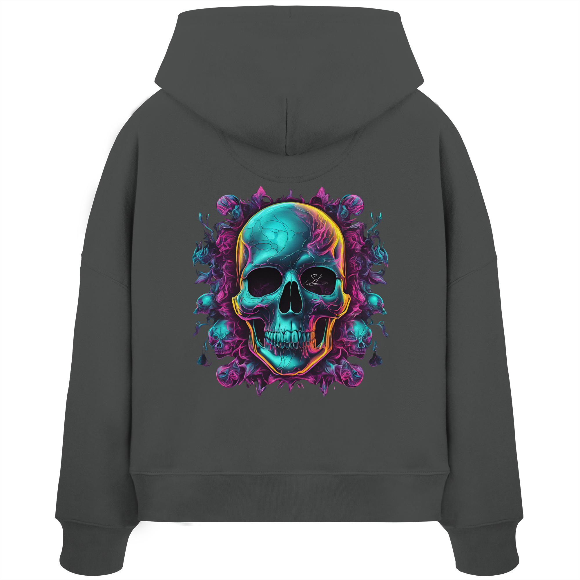 Sweat à capuche bio pour femme Motif crâne galactique