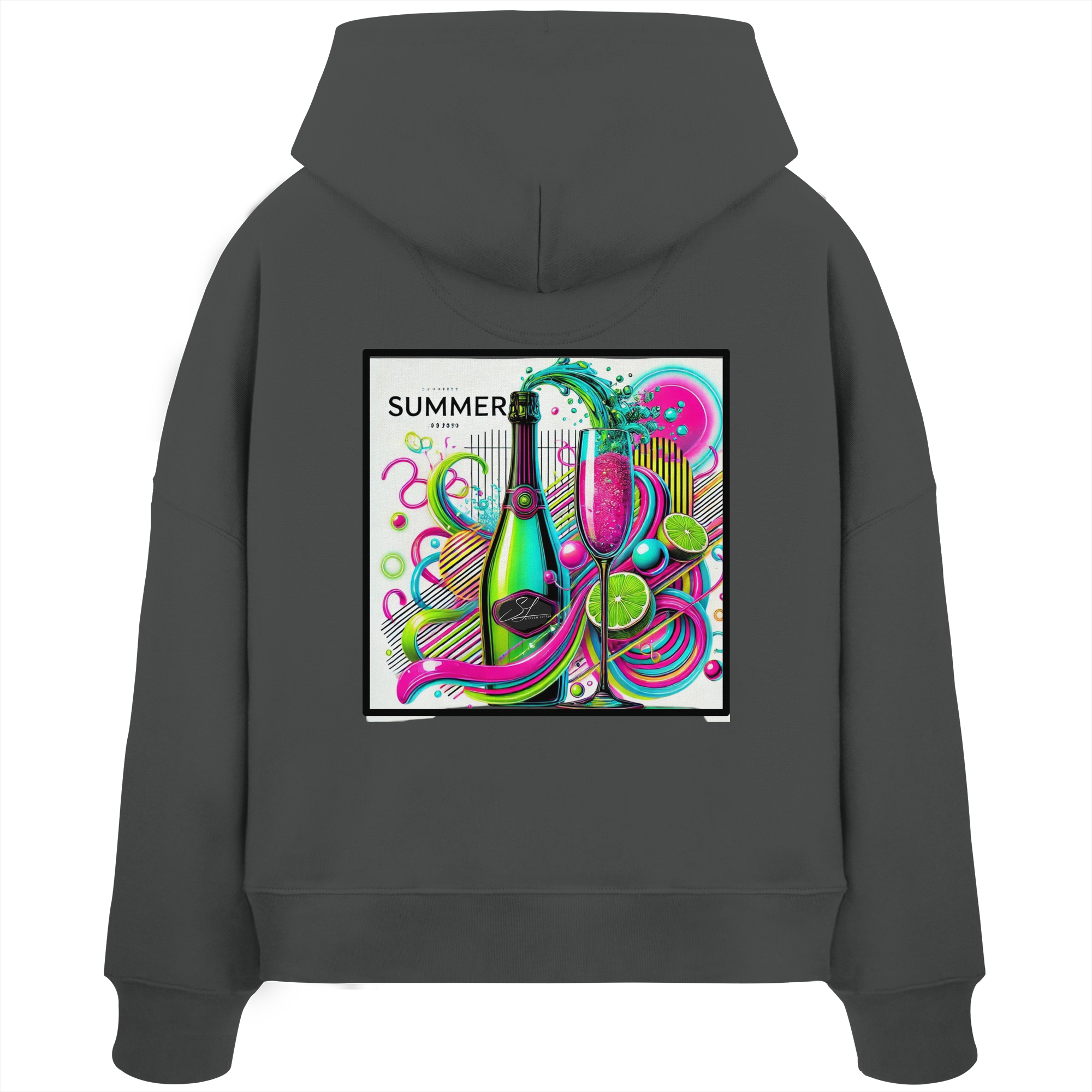 Neon Fresh - Womens Organic Boxcut Hoodie