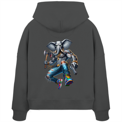 Elephant Warrior - Womens Organic Boxcut Hoodie