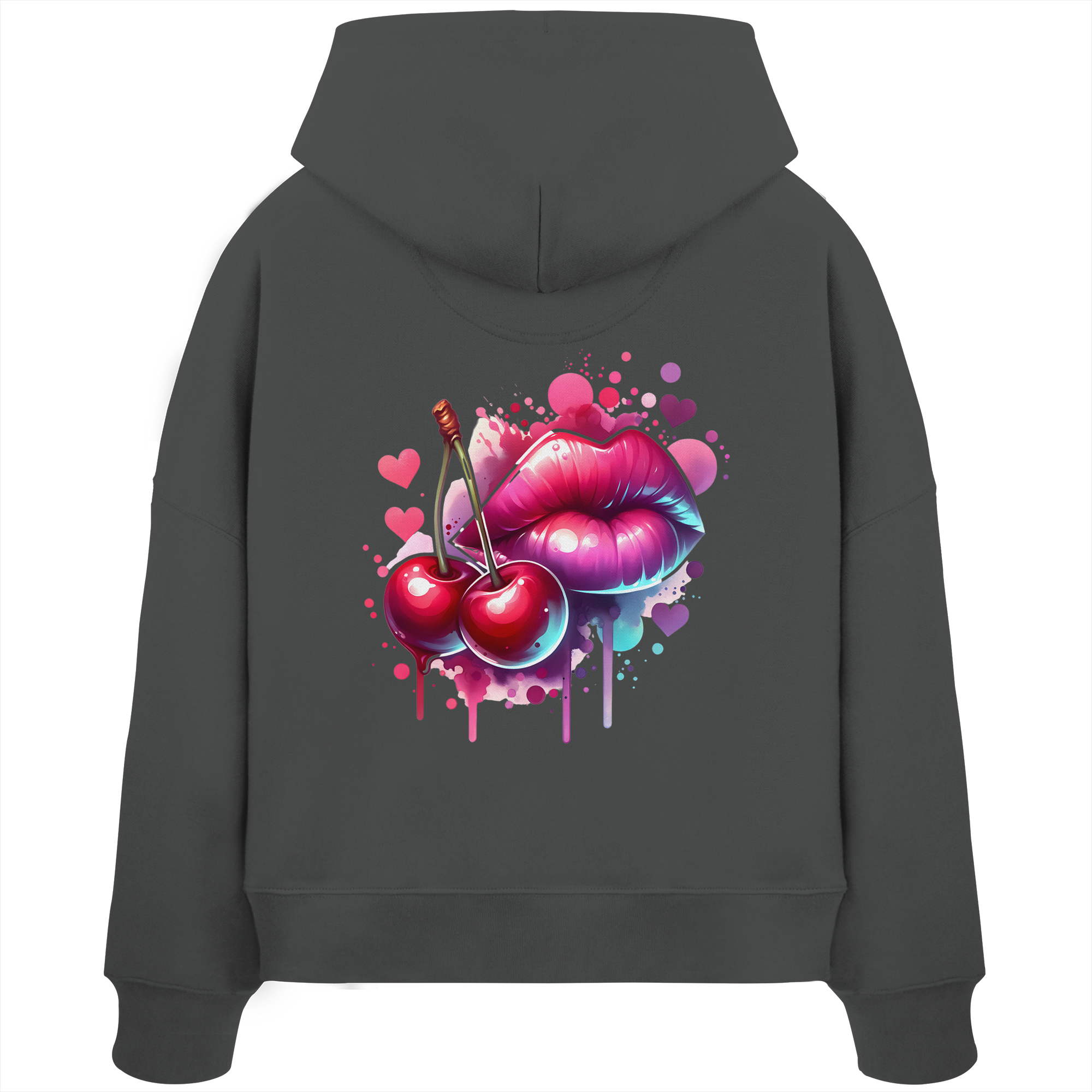 Cherry Kisses - Womens Organic Boxcut Hoodie
