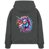 Funky Unicorn - Sweat à capuche bio Boxcut pour femme