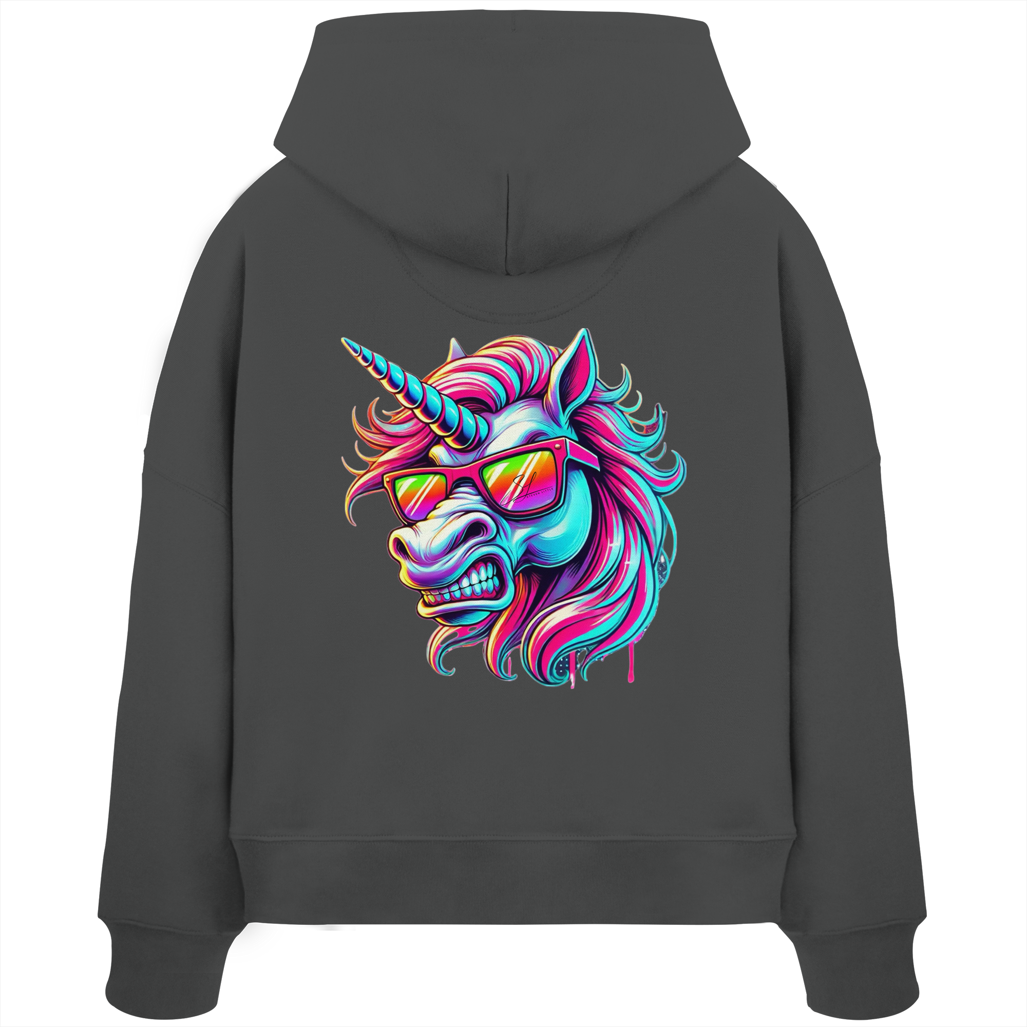 Funky Unicorn - Sweat à capuche bio Boxcut pour femme