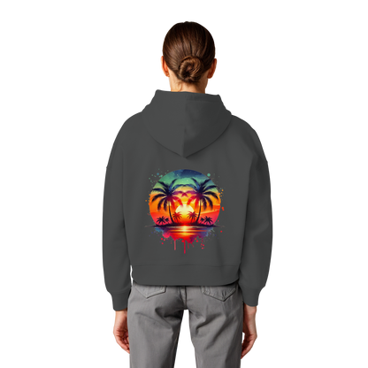 Tropical Sunset - Womens Organic Boxcut Hoodie