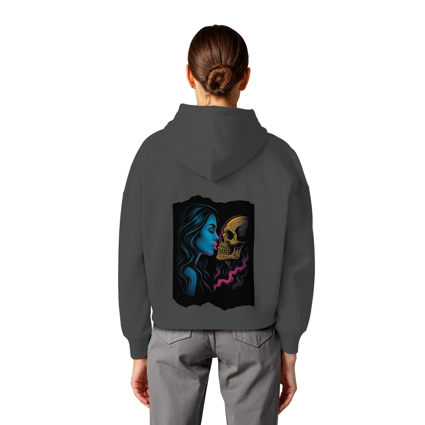 Kissing Skull - Womens Organic Boxcut Hoodie