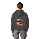 Sweat à capuche bio Boxcut pour femme avec motif tête de mort florale