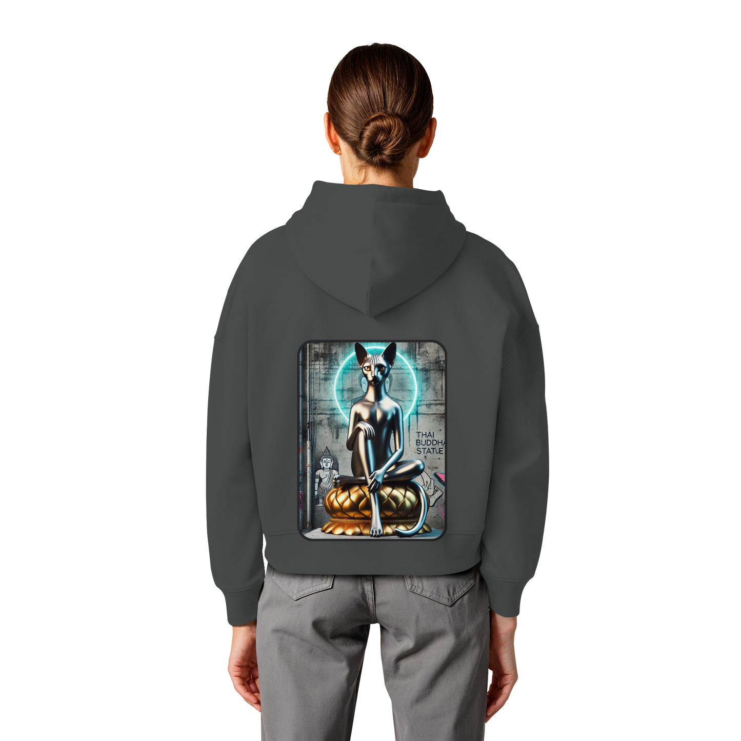 Mystic Cat - Womens Organic Boxcut Hoodie